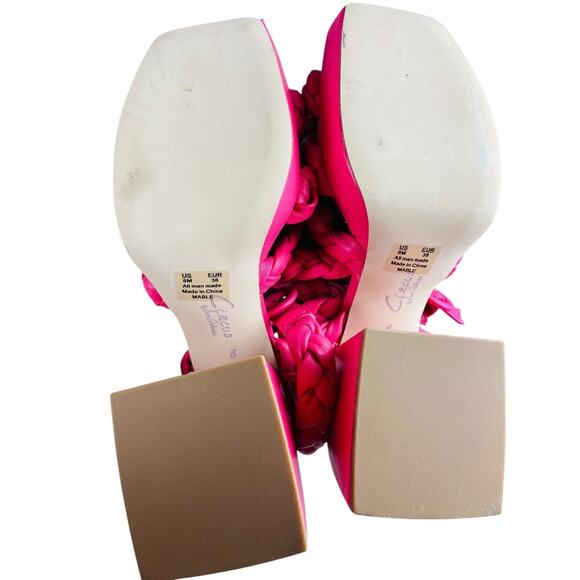 Circus by Sam Edelman Flamingo Pink Mable Braided Strap Heels Sandals 8M EU 38 - Picture 7 of 9